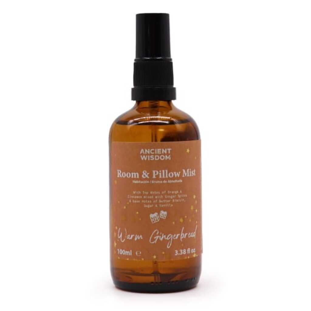 a warm gingerbread room spray, that can also be used on pillows