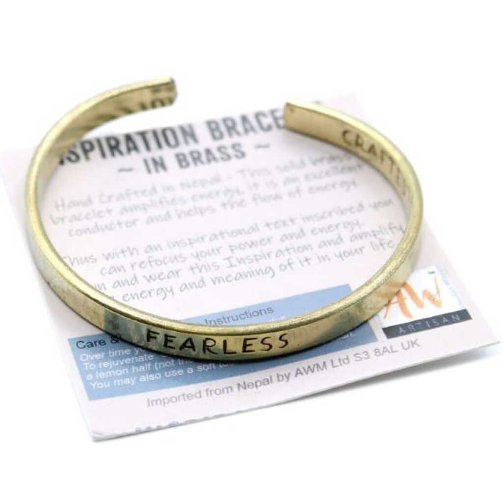 an inspiration bracelet made of brass