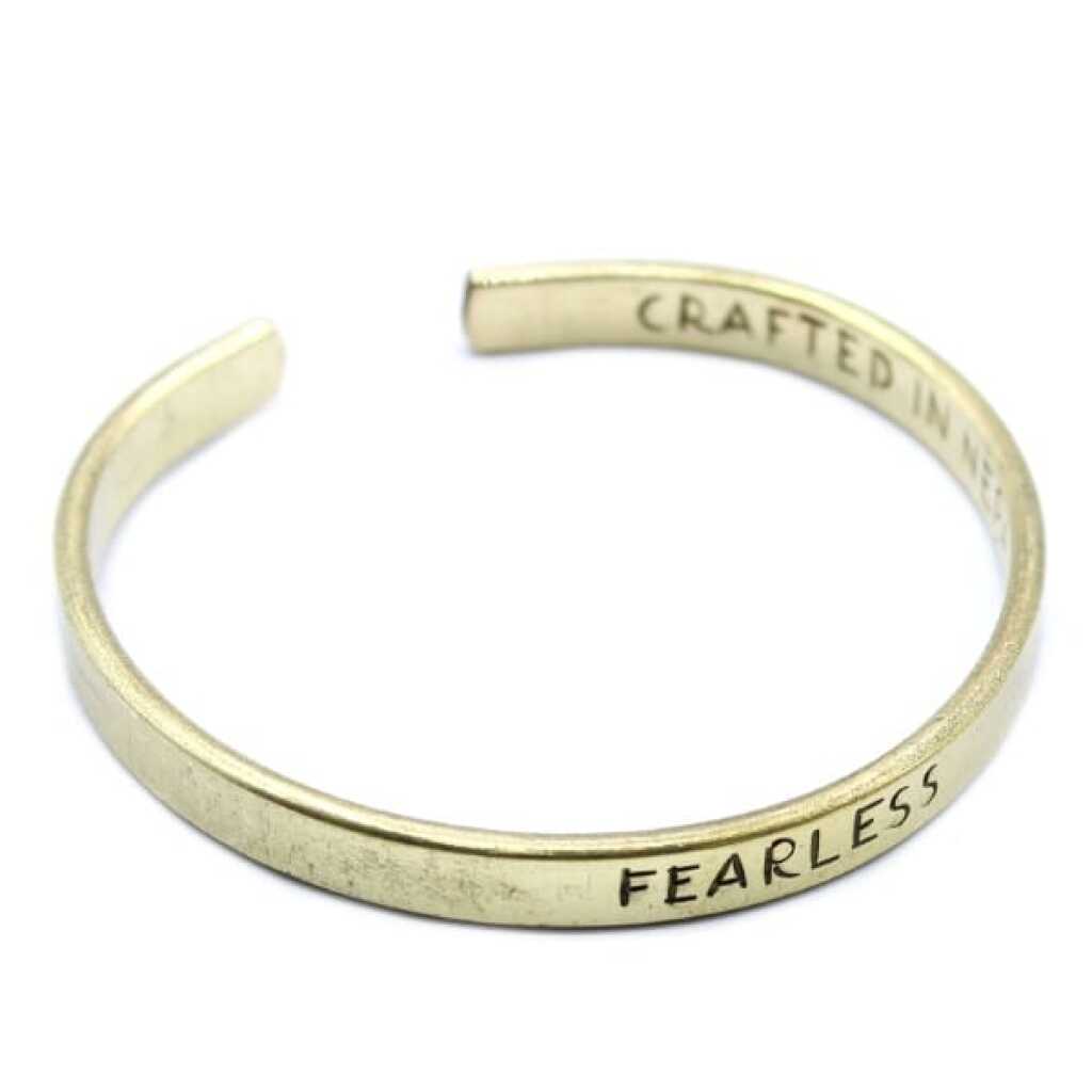 an inspiration bracelet made of brass