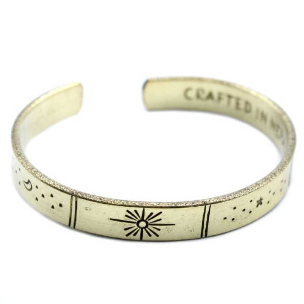 an inspiration bracelet made of brass