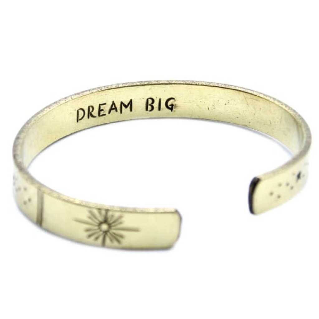 an inspiration bracelet made of brass