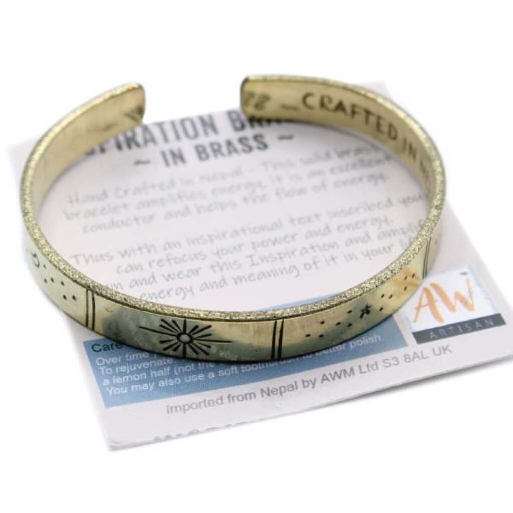 an inspiration bracelet made of brass