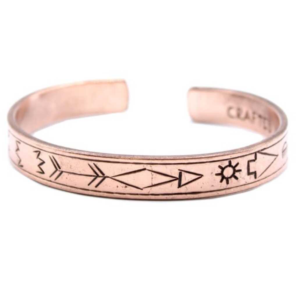an inspiration bracelet made of copper