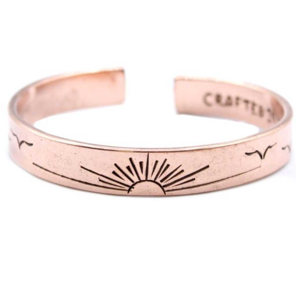 an inspiration bracelet made of copper