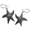 a pair of silver animal starfish earrings