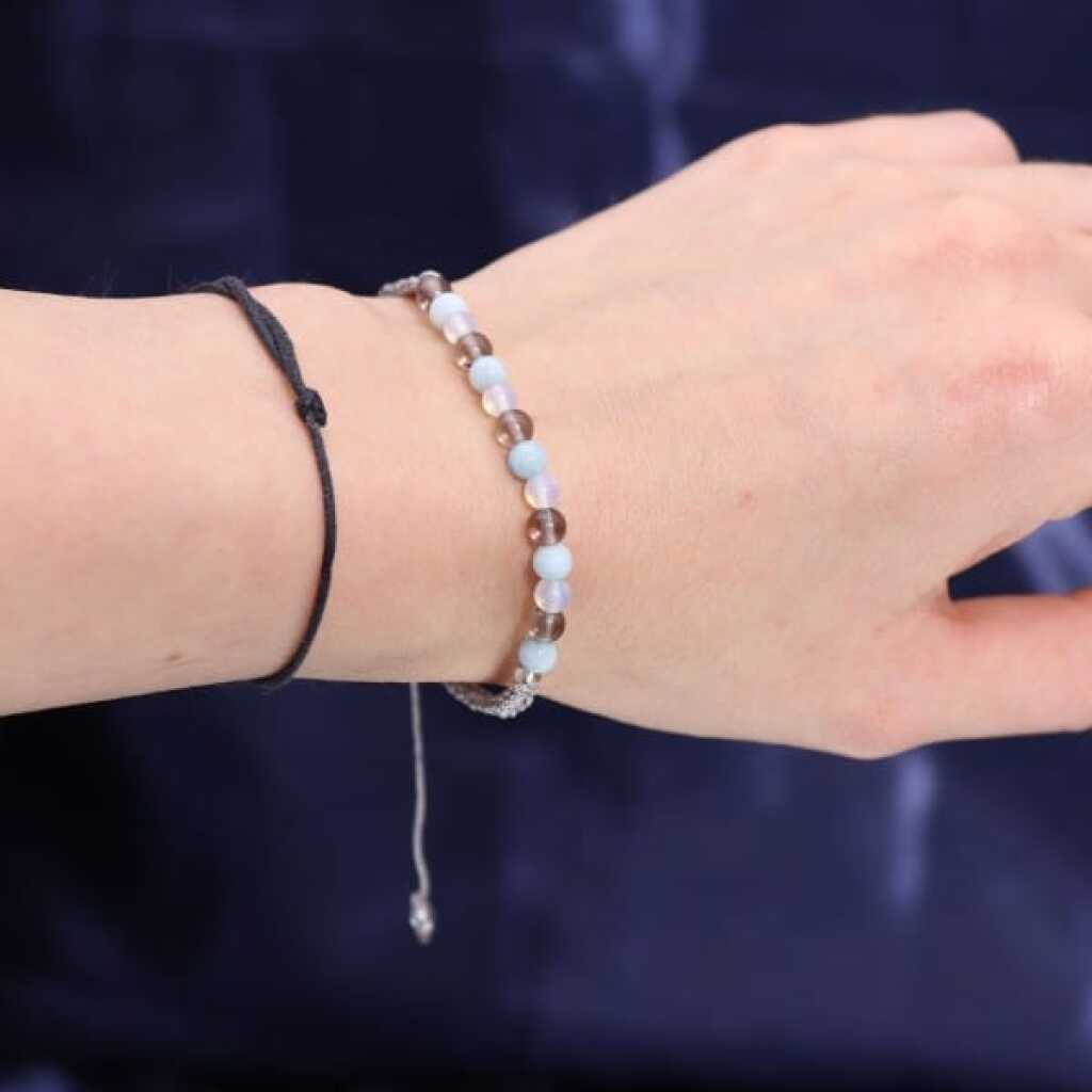 a zodiac gemstone bracelet - cancer