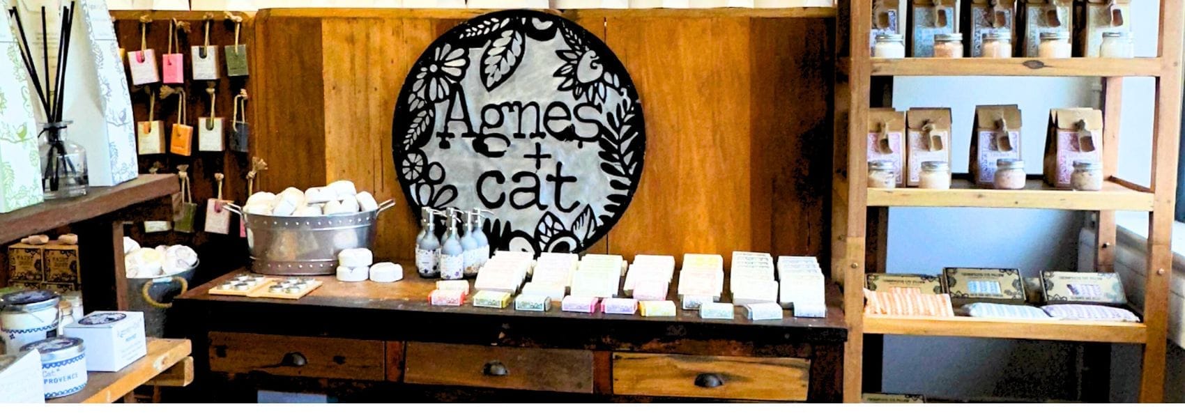 Agnes+Cat display with Logo