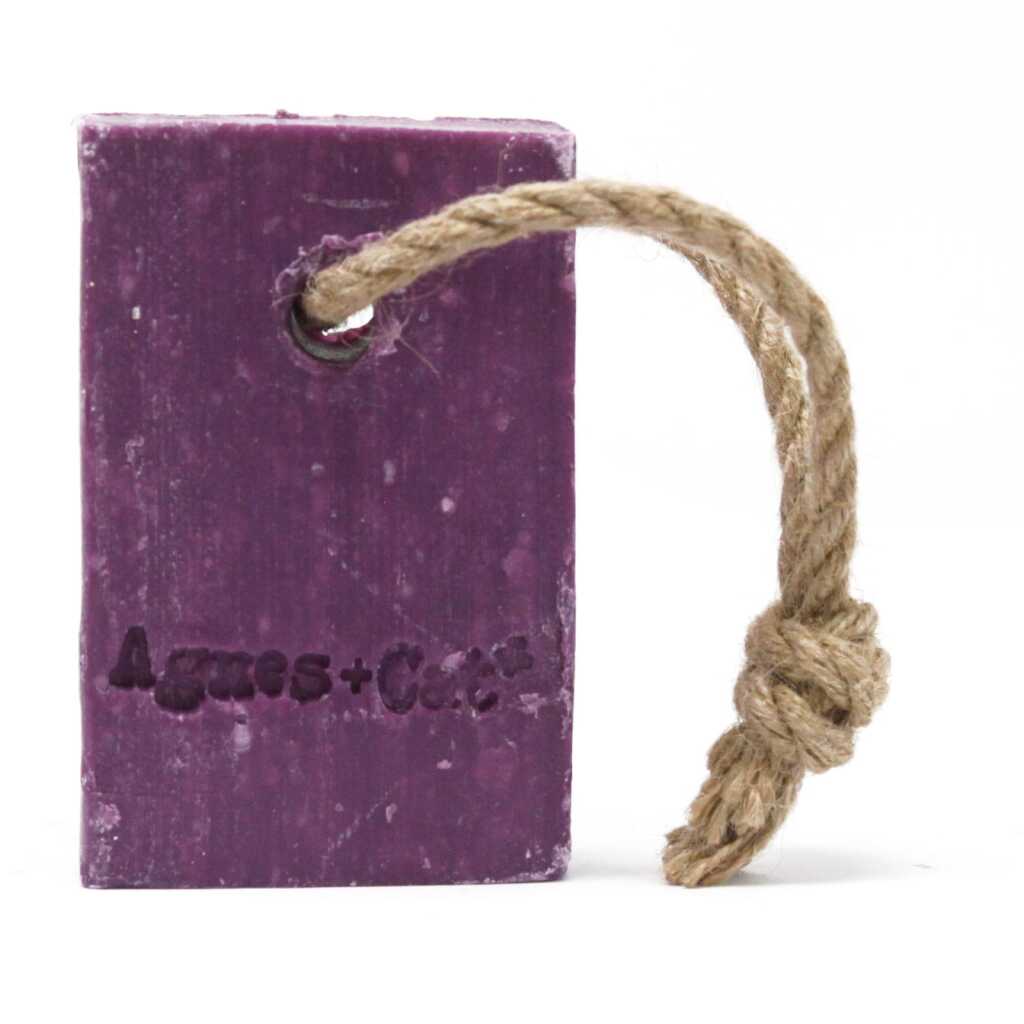 Agnes+Cat soap on a Rope with packaging - Pressed Peonies