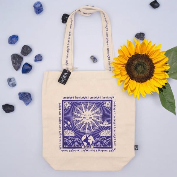 hop hare cotton tarot tote bag in purple