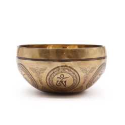 A 16cm Tibetan healing Engraved Singing Bowl - Buddha