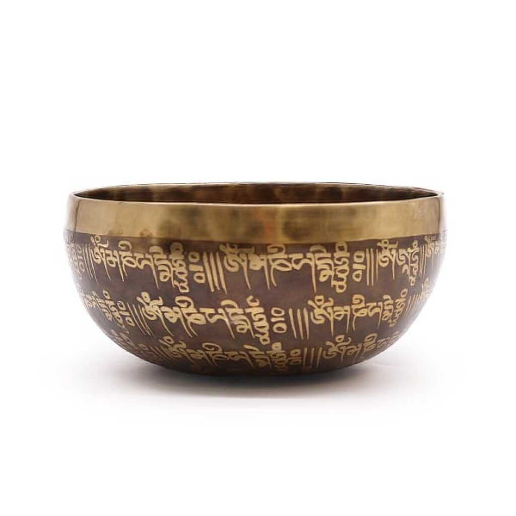 A 16cm Tibetan healing Engraved Singing Bowl - Mantra