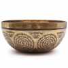 A 21cm Tibetan healing Engraved Singing Bowl - Om and Buddha