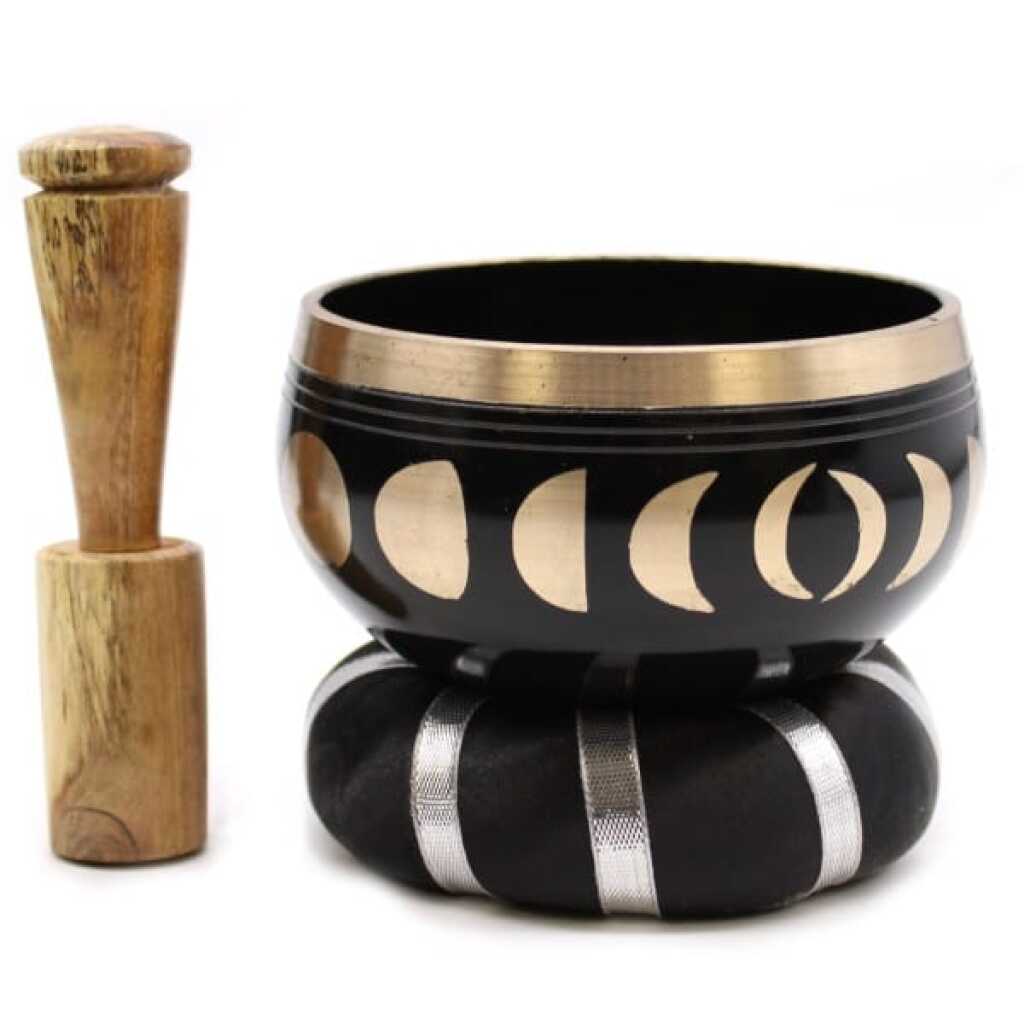 Moon Phase Singing Bowl Set in Black