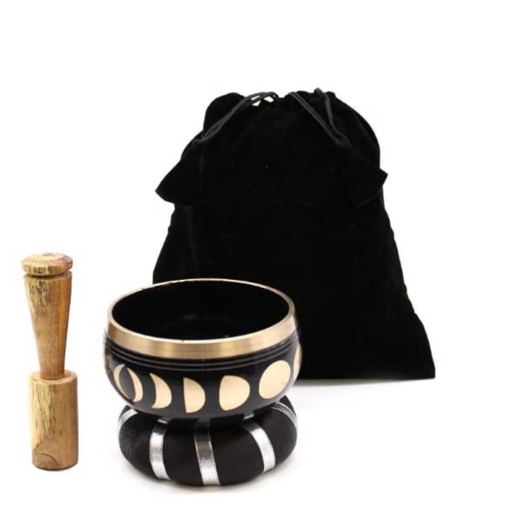 Moon Phase Singing Bowl Set in Black