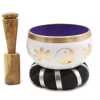 Yin & Yang Singing Bowl Set in White and Purple