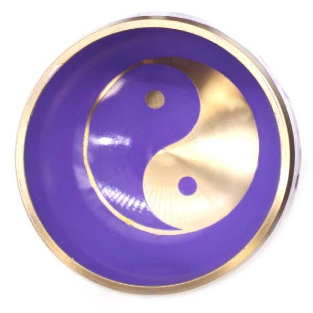 Yin & Yang Singing Bowl in White and Purple