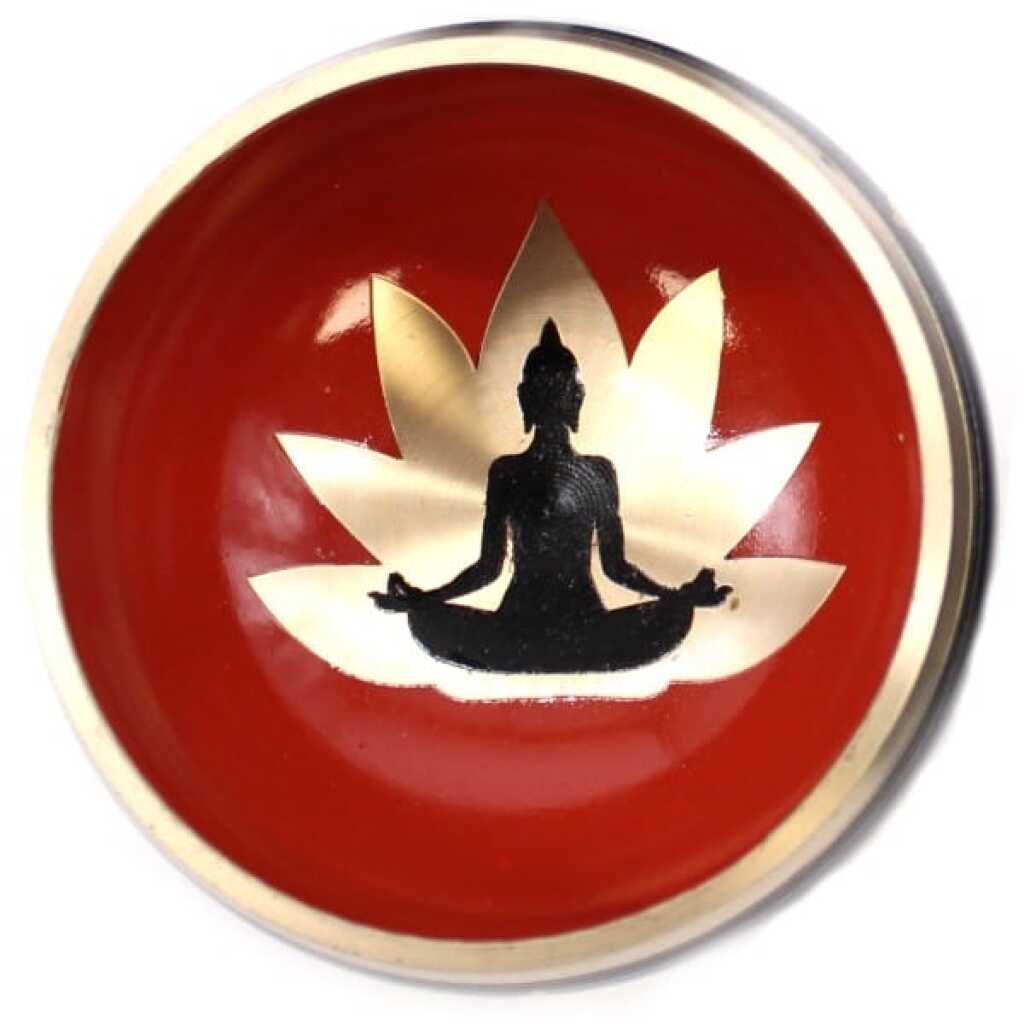 Buddha Singing Bowl in Black and Orange