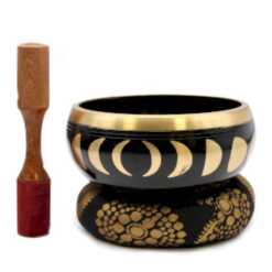 Moon Phase Large Singing Bowl Set in Black