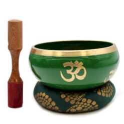 Tree of Life Large Singing Bowl Set in Green