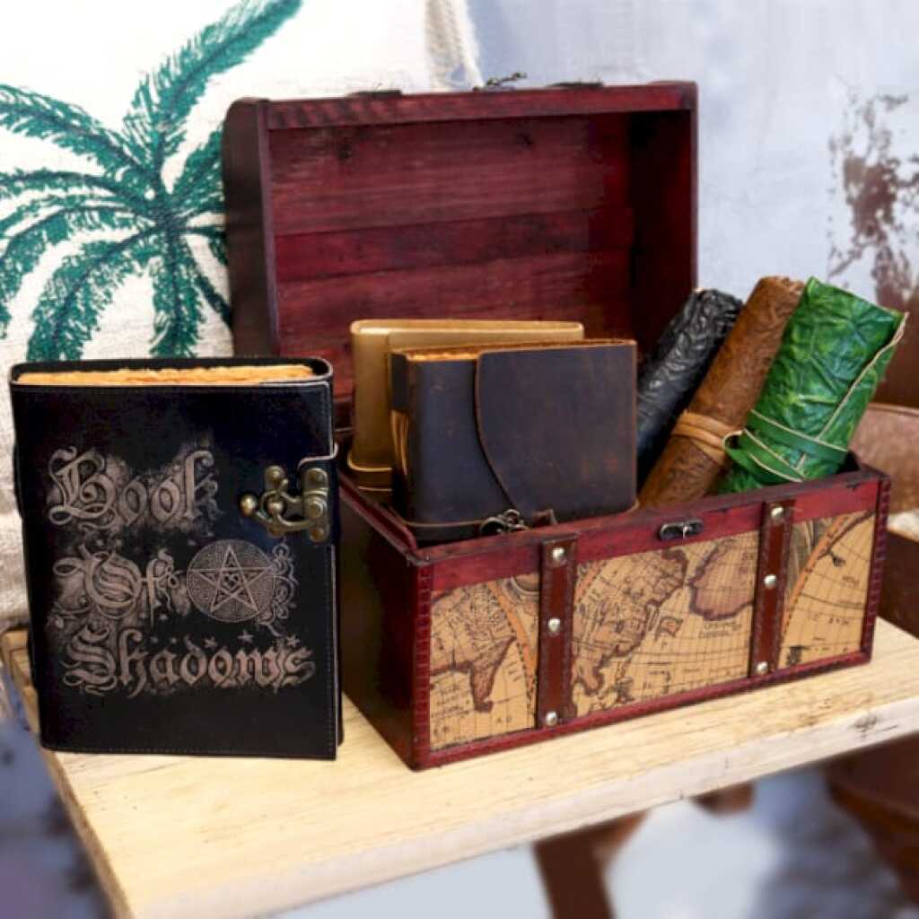 notebooks in a trunk