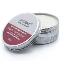 a 90g tin of scented shea body butter - sweet strawberry