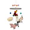 a colourful handmade felt mobile with farm animals.
