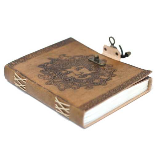 Leatherbound Greenman Notebook with clasp