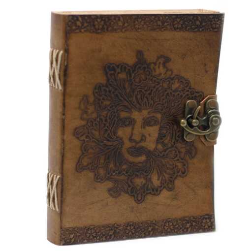Leatherbound Greenman Notebook with clasp