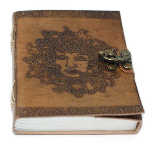 Leatherbound Greenman Notebook with clasp