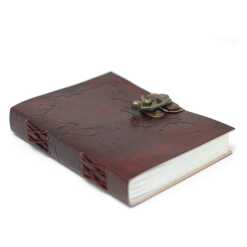 Leatherbound World Map Notebook with clasp
