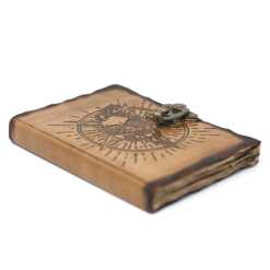 Leatherbound Pentangle and Skull Notebook with clasp