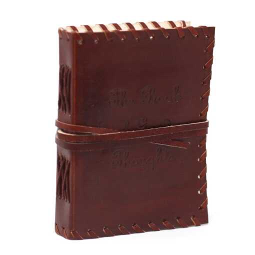 Leatherbound Book of Thoughts Notebook with thong