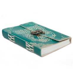 Leatherbound Green Peace Notebook with clasp
