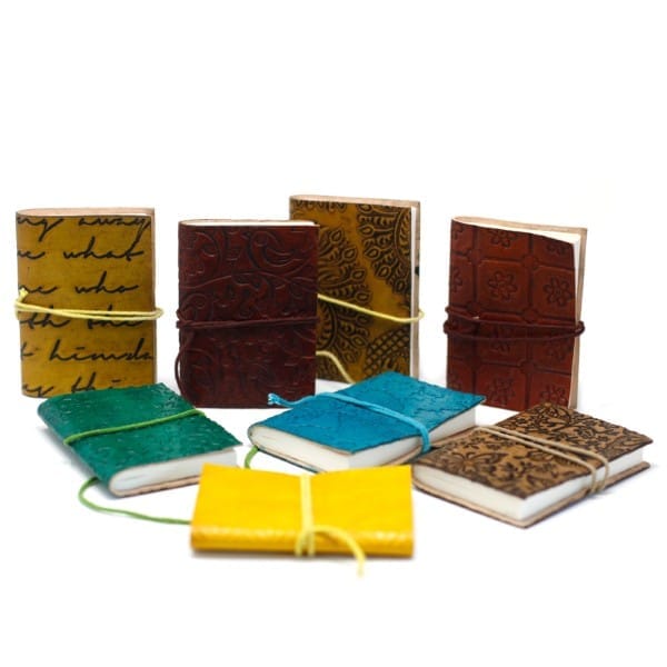 As selection of leatherbound notebooks