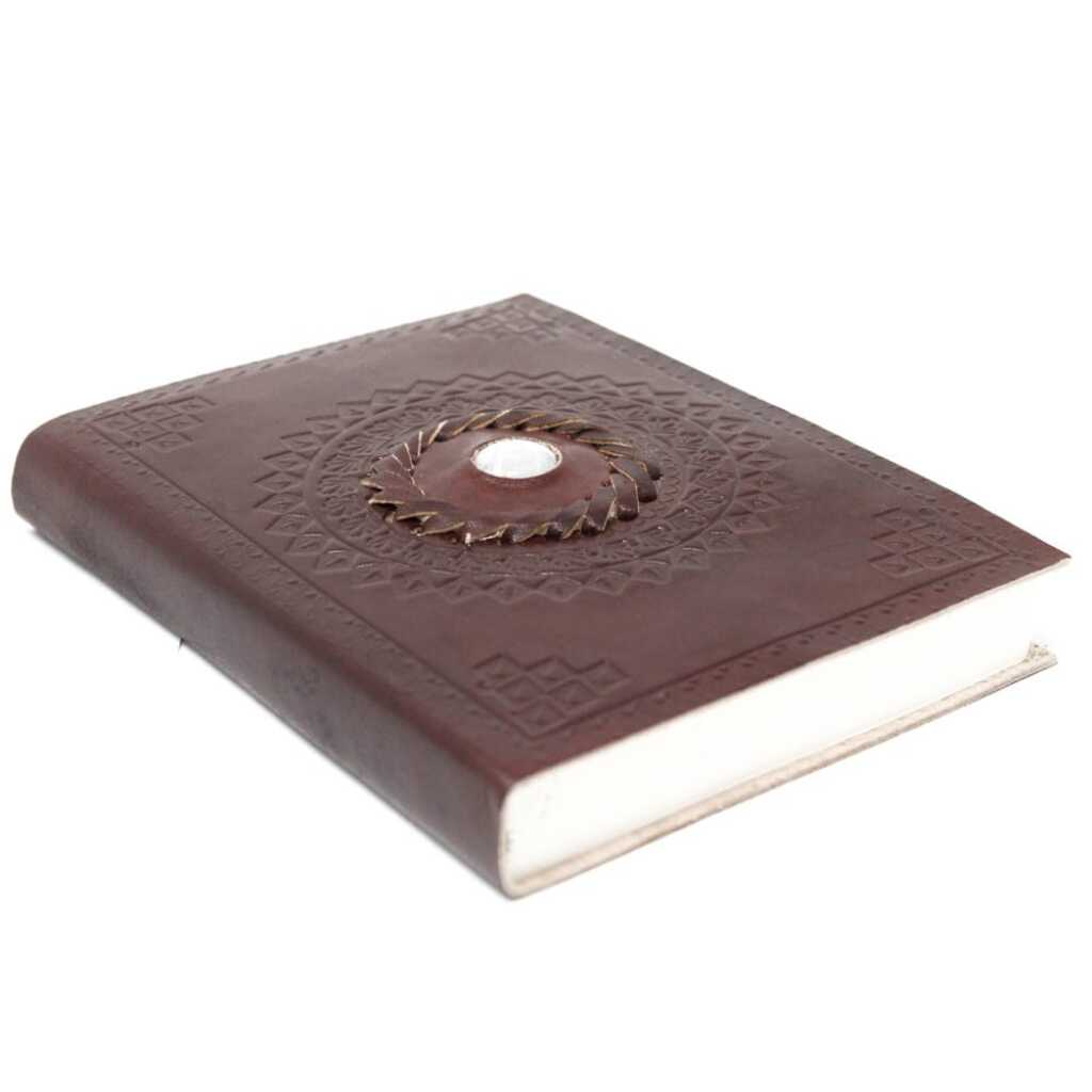 Leatherbound Moonstone Lined Notebook