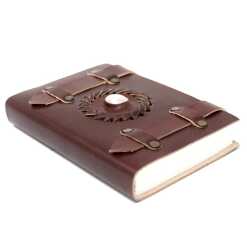 Leatherbound Moonstone Lined Notebook with Belts