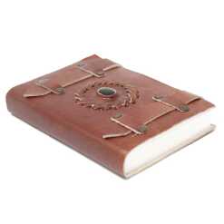 Leatherbound Black Onyx Lined Notebook with Belts