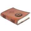 Leatherbound Black Onyx with Embossed Compass design Lined Notebook