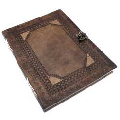 Huge Leatherbound Customisable Visitors Book with metal Clasp