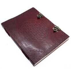 Huge Leatherbound Flower of Life Book with metal Clasps