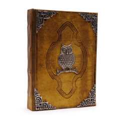 A stunning Hefty Coffee Tan Book with Owl Decor!