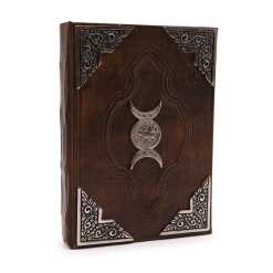 Leatherbound Notebook - Hefty Brown Tan - Triple Moon Decor