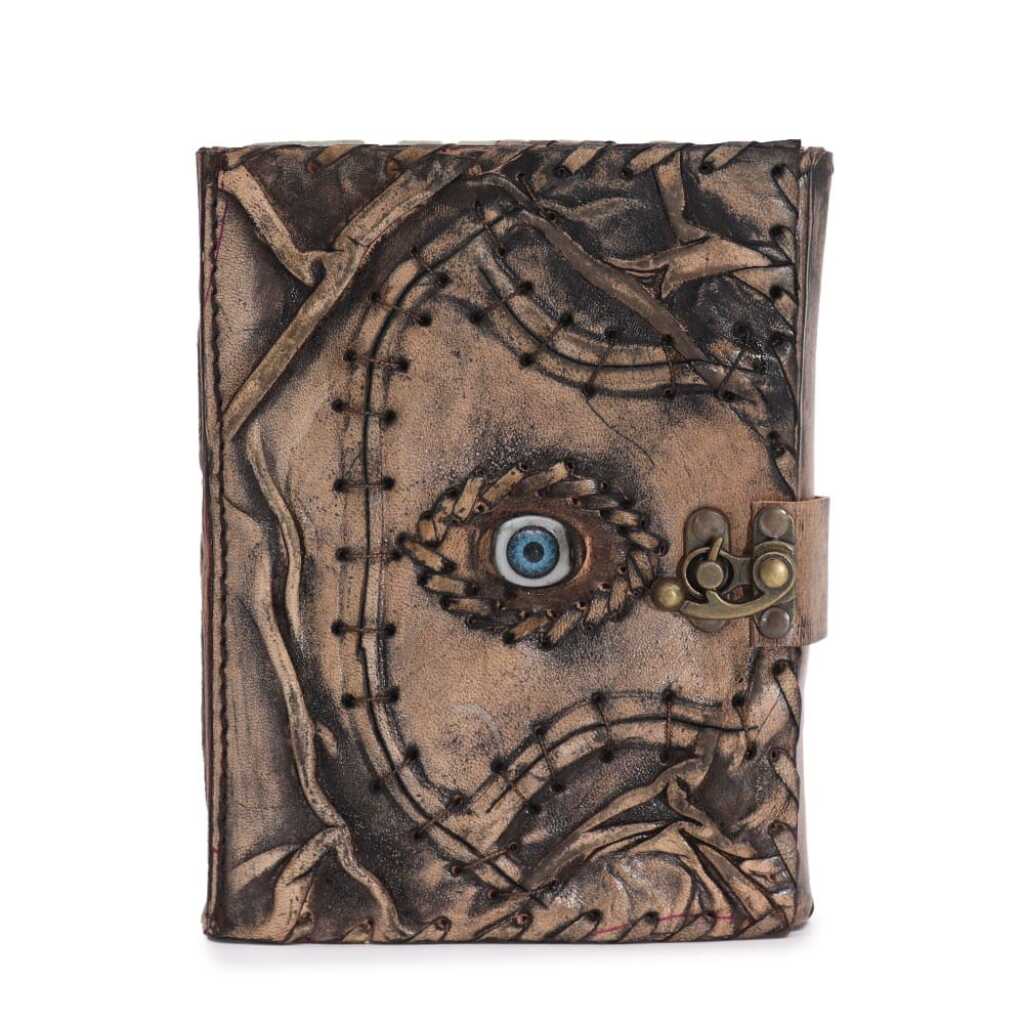 A stunning Brown Tan Book with Evil Eye Design