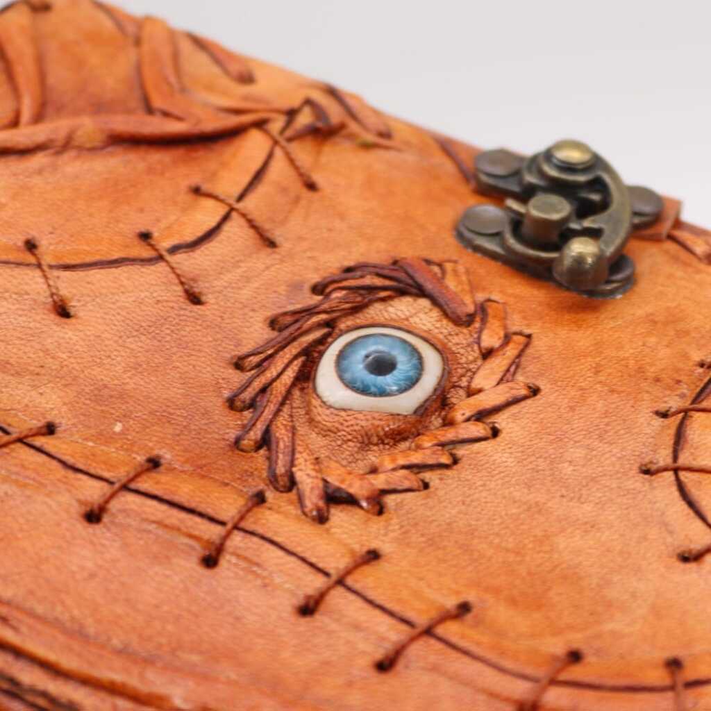 A stunning Light Brown Tan Book with Evil Eye Design