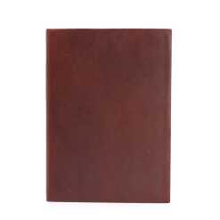 A Medium Dark Tan leatherbound notebook with 100 lined pages