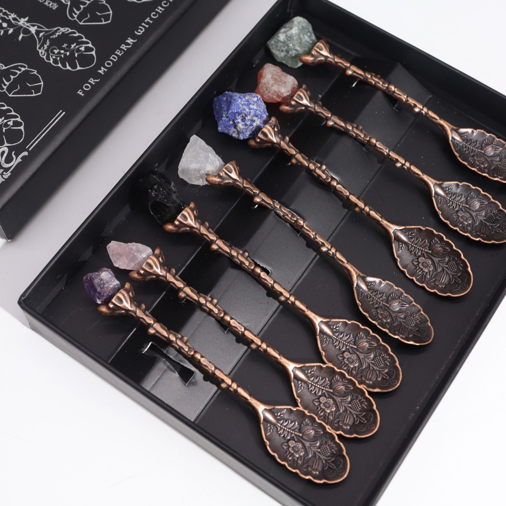 A set of Ancient Witch Gemstone Spoons