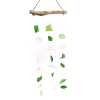 Driftwood and reclaimed glass wind chimes with three strings of beads.