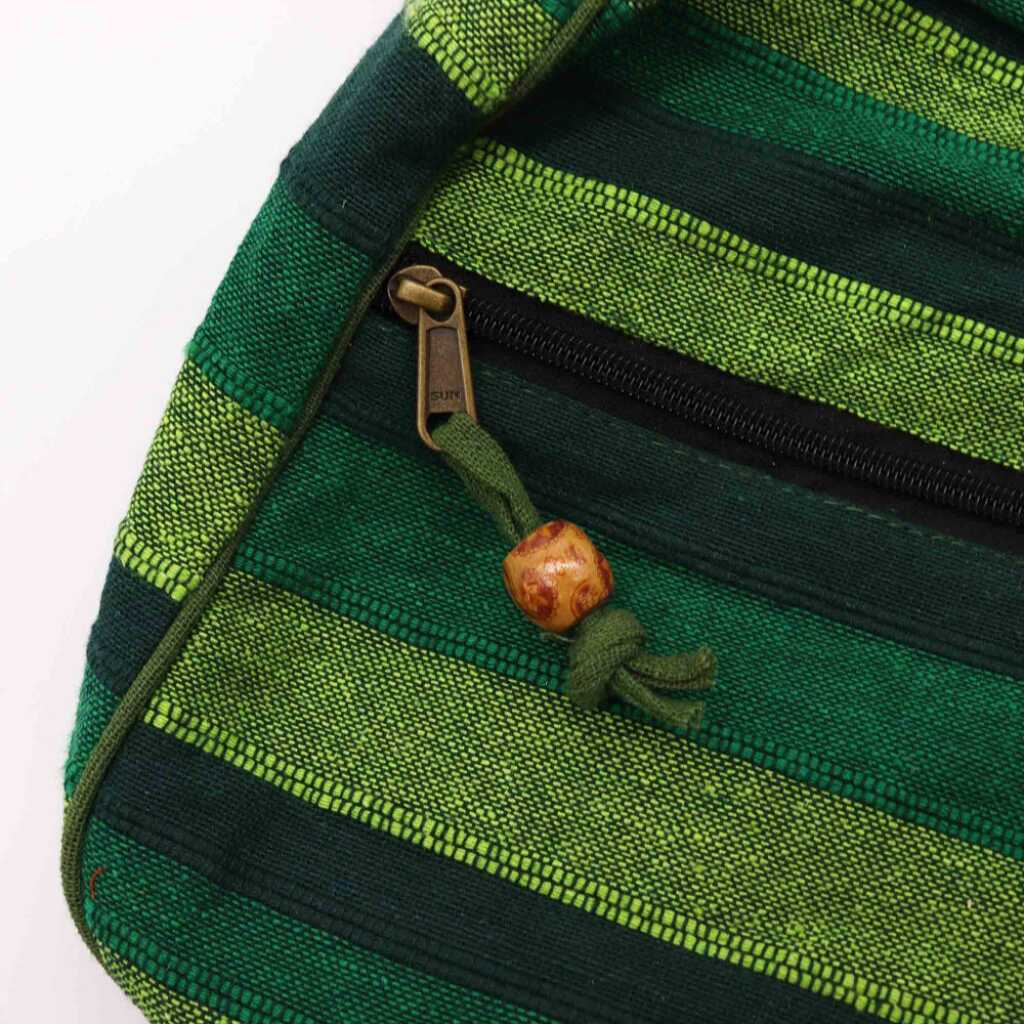 nepal sling bag - forest green with adjustable strap