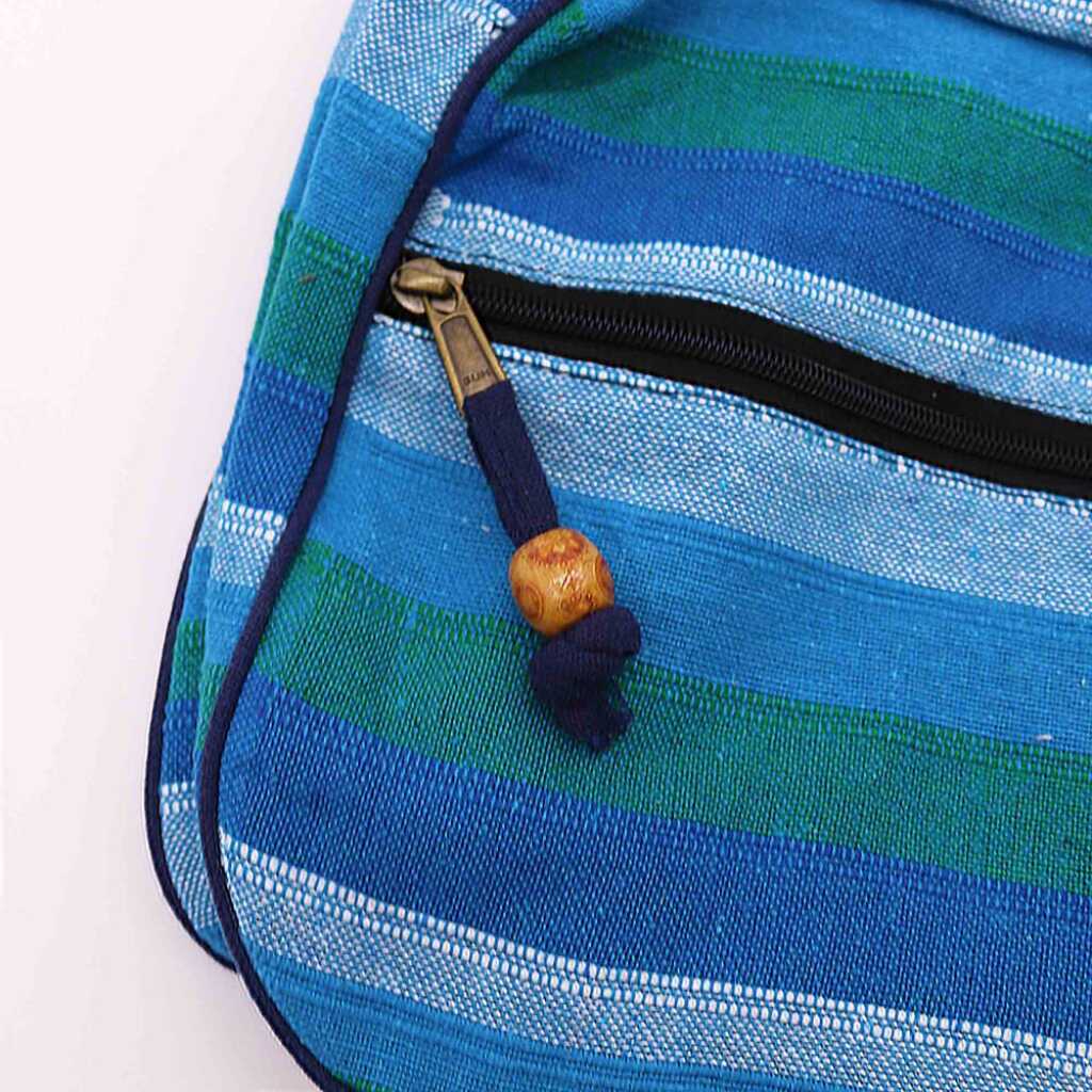 nepal sling bag - blue rivers with adjustable strap