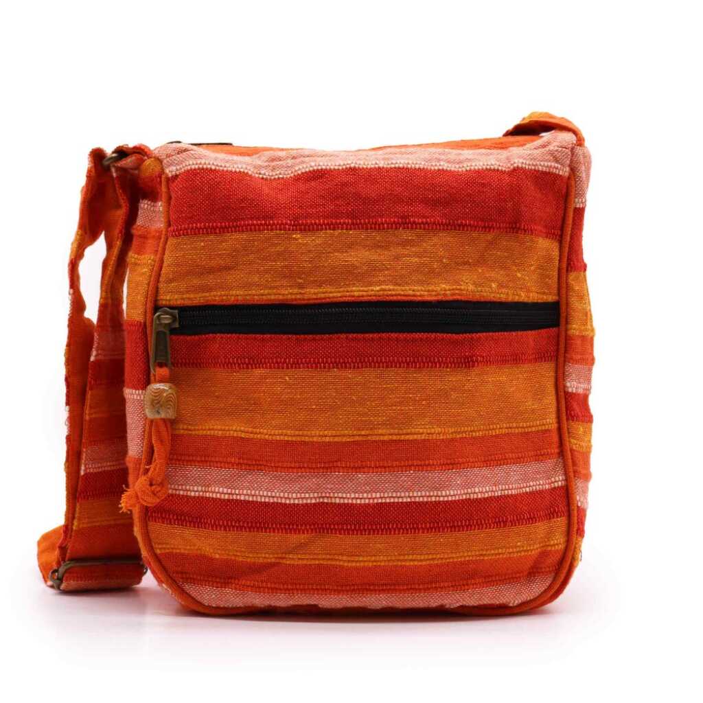 nepal sling bag - sunrise orange with adjustable strap